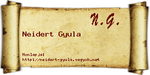 Neidert Gyula névjegykártya